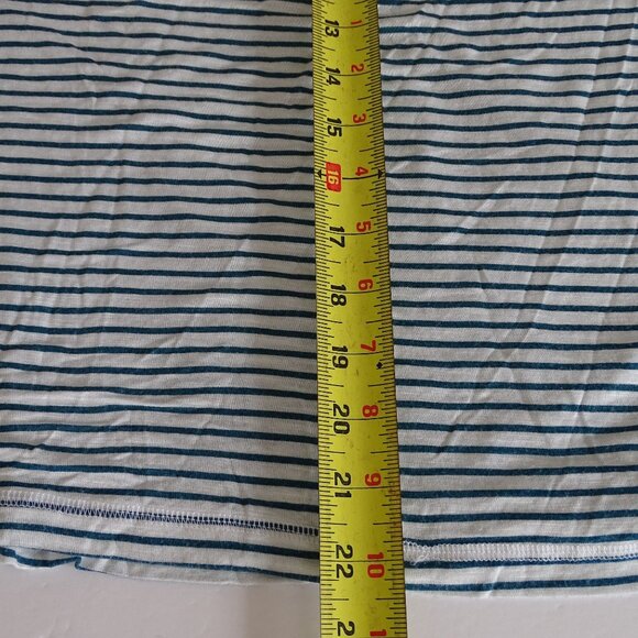 St Johns Bay Active Green White Striped Short Sleeve T-shirt Top Women Size M - Picture 6 of 6